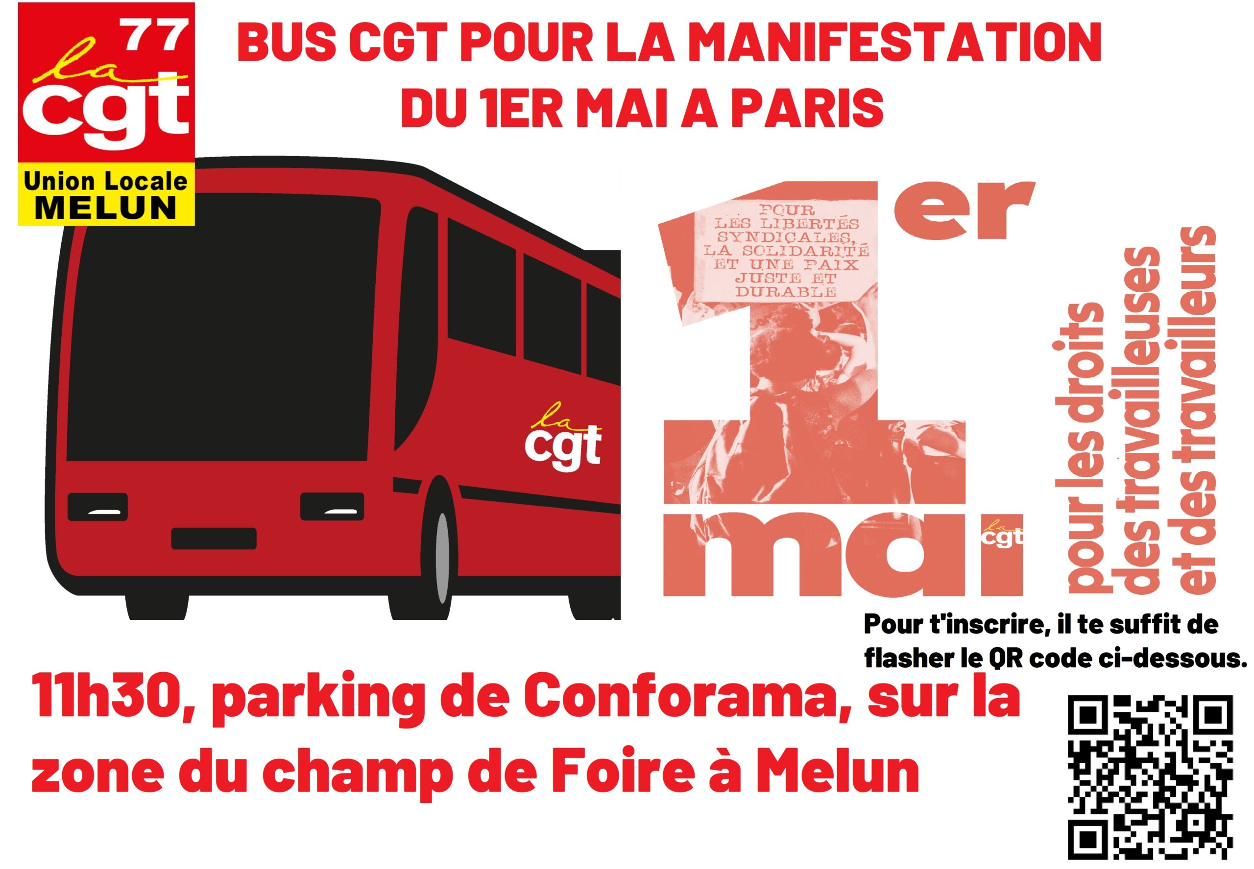 Lire la suite à propos de l’article Bus CGT pour la manifestation du 1er Mai à Paris