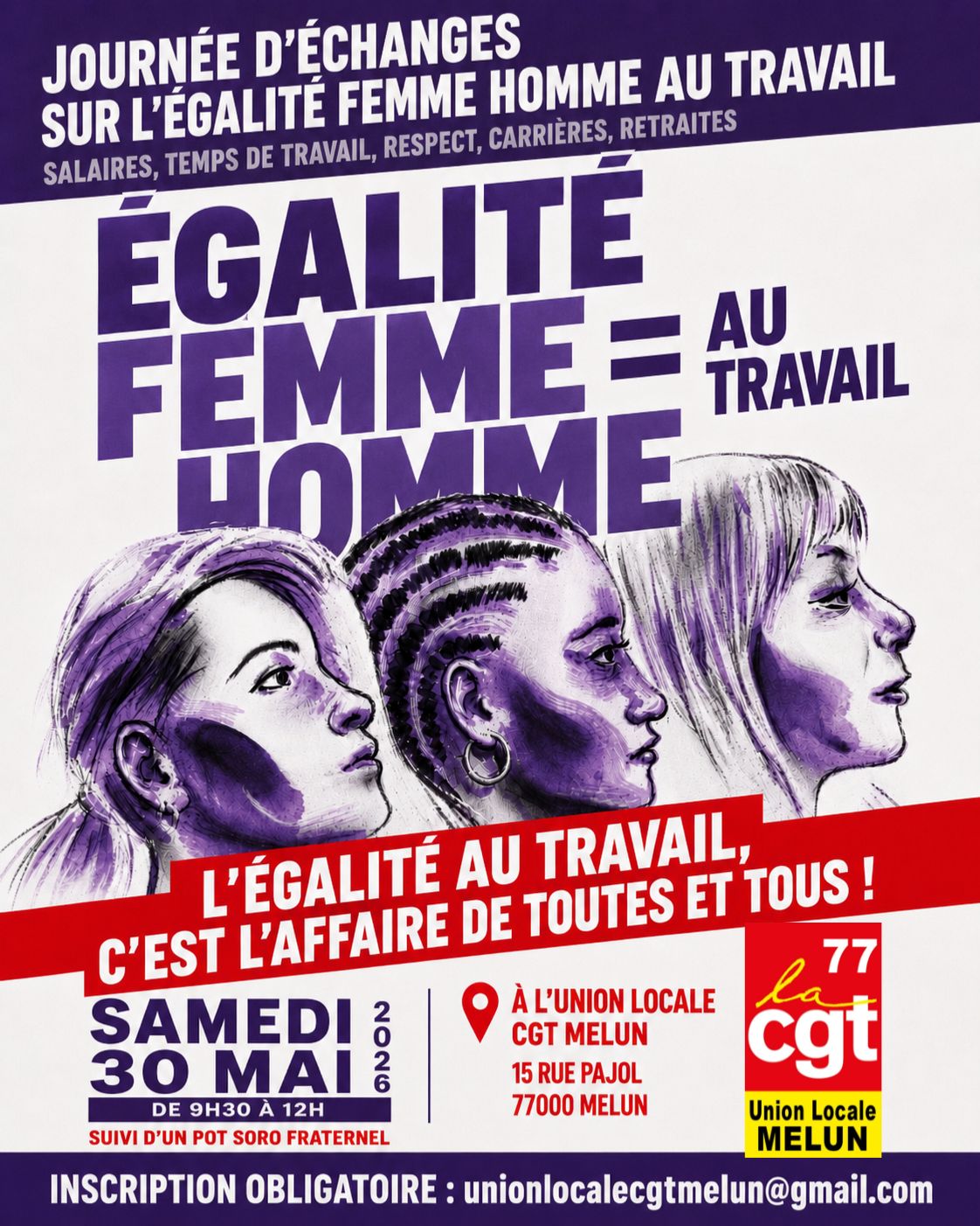You are currently viewing Invitation – Journée d’échanges sur l’égalité femme-homme au travail – samedi 30 mai